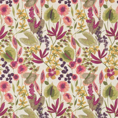 Fabric HAMA120334-nalina peach mango olive Harlequin