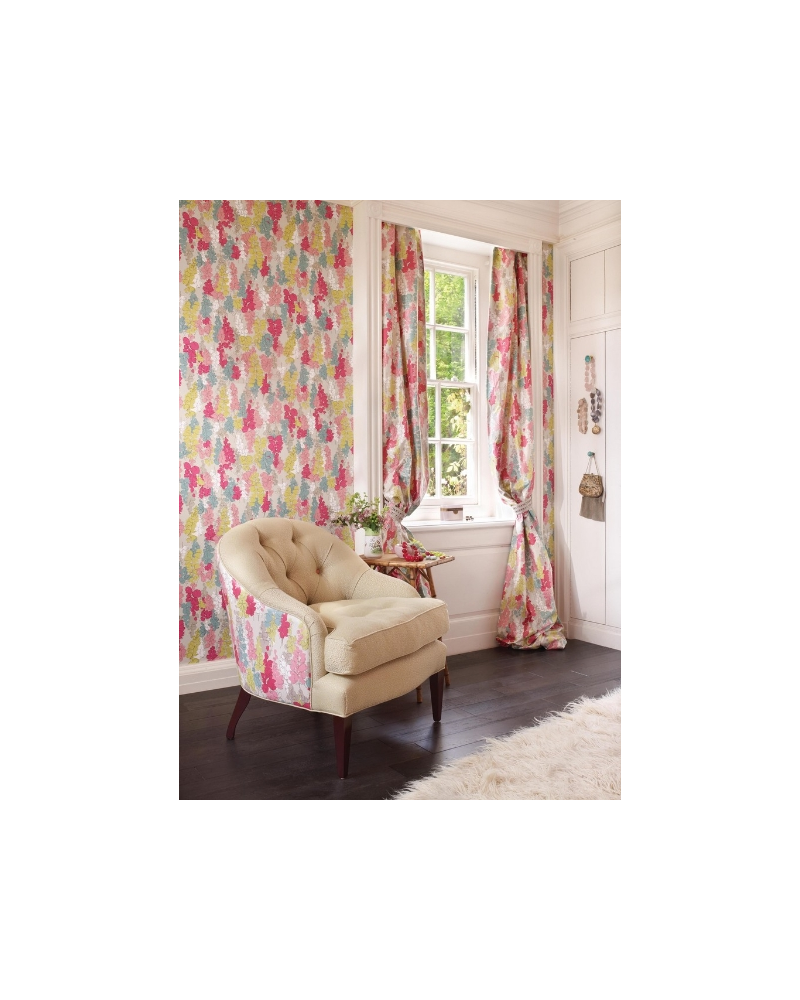 Papel de parede Fairfield NCW4104-05_AQUA ROSE PINK - NINA CAMPBELL