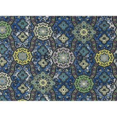 Tissus FCL030-04 WILD PALMS - COBALT CHRISTIAN LACROIX