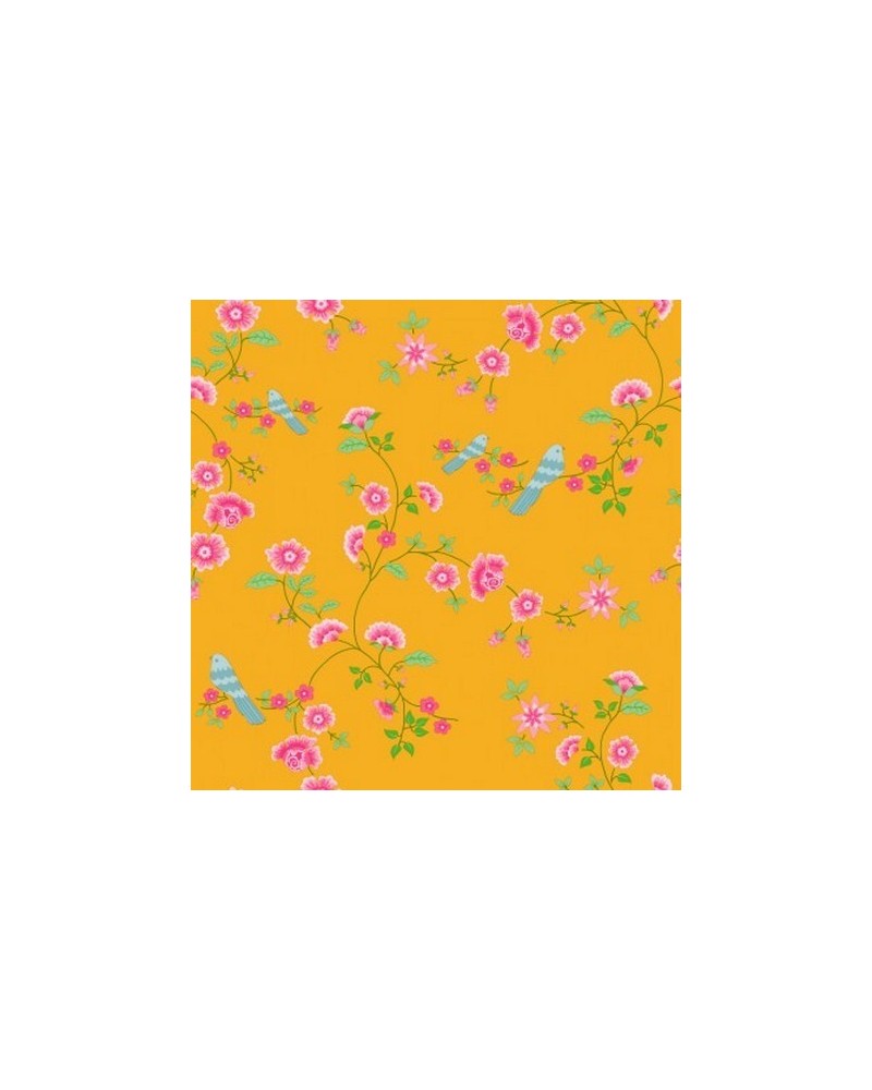 Papel de parede Bird Branches Yellow 2000115 - COORDONNE Papel de parede Bird Branches Yellow 2000115 - COORDONNE