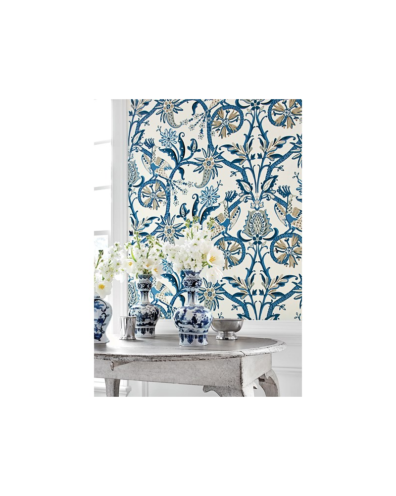 Tela ZJAI321686-green coral-peacock garden ZOFFANY