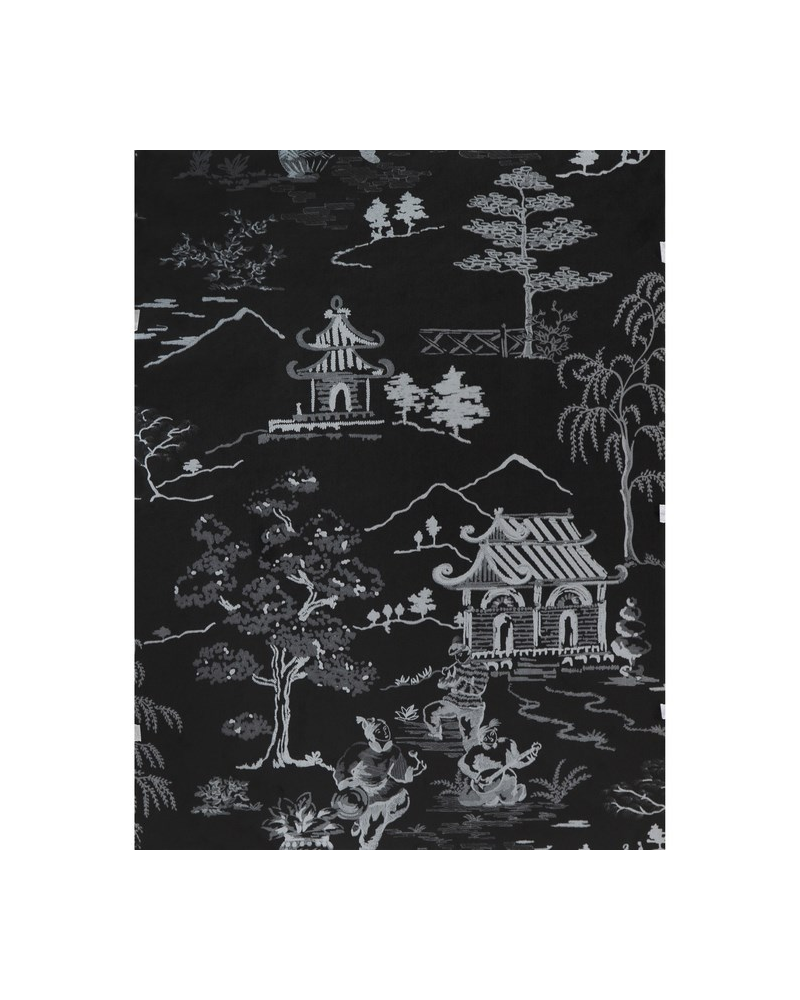 Papier peint GDW-5256-001 Singapur Negro-Plata - LORENZO CASTILLO Papier peint GDW-5256-001 Singapur Negro-Plata - LORENZO CASTILLO