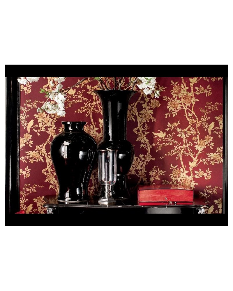Carta da Parati PRL048-04 MARLOWE FLORAL - PRUSSIAN BLUE - Ralph Lauren Home