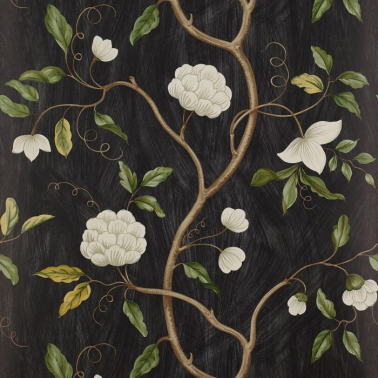Wallpaper CFW7949-06 SNOW TREE Black - COLEFAX AND FOWLER