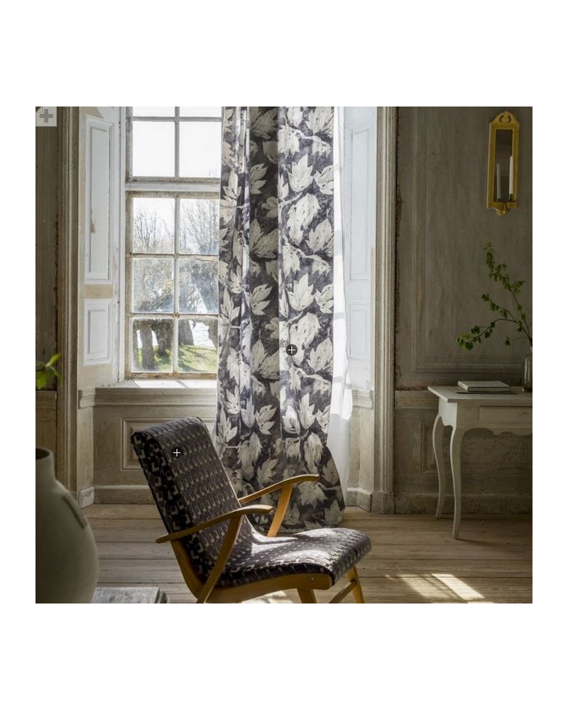 Tissus FDG2359_02 FRESCO-LEAF-GRAPHITE Designers Guild