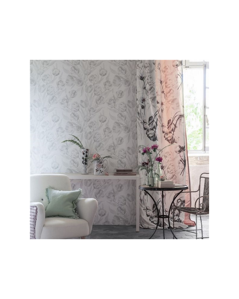 Papel de parede PDG685-08 FONTAINEBLEAU - SILVER - Designers Guild