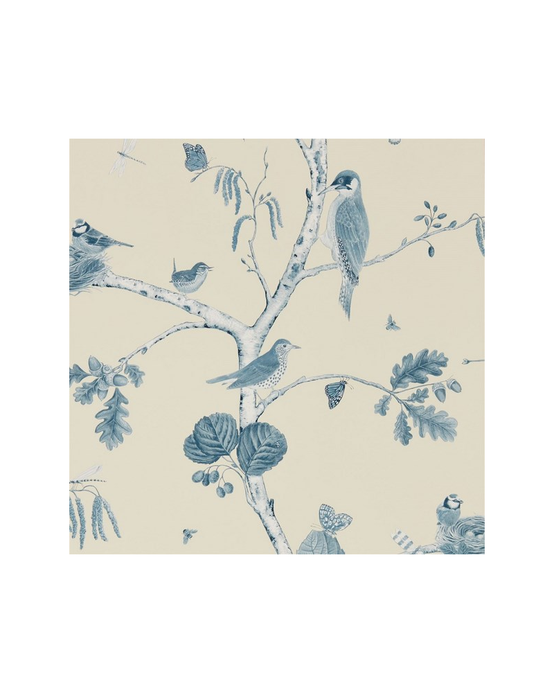 Papel Pintado WOODLAND CHORUS DWOW215705-indigo ecru - Sanderson Papel Pintado WOODLAND CHORUS DWOW215705-indigo ecru - Sanderson