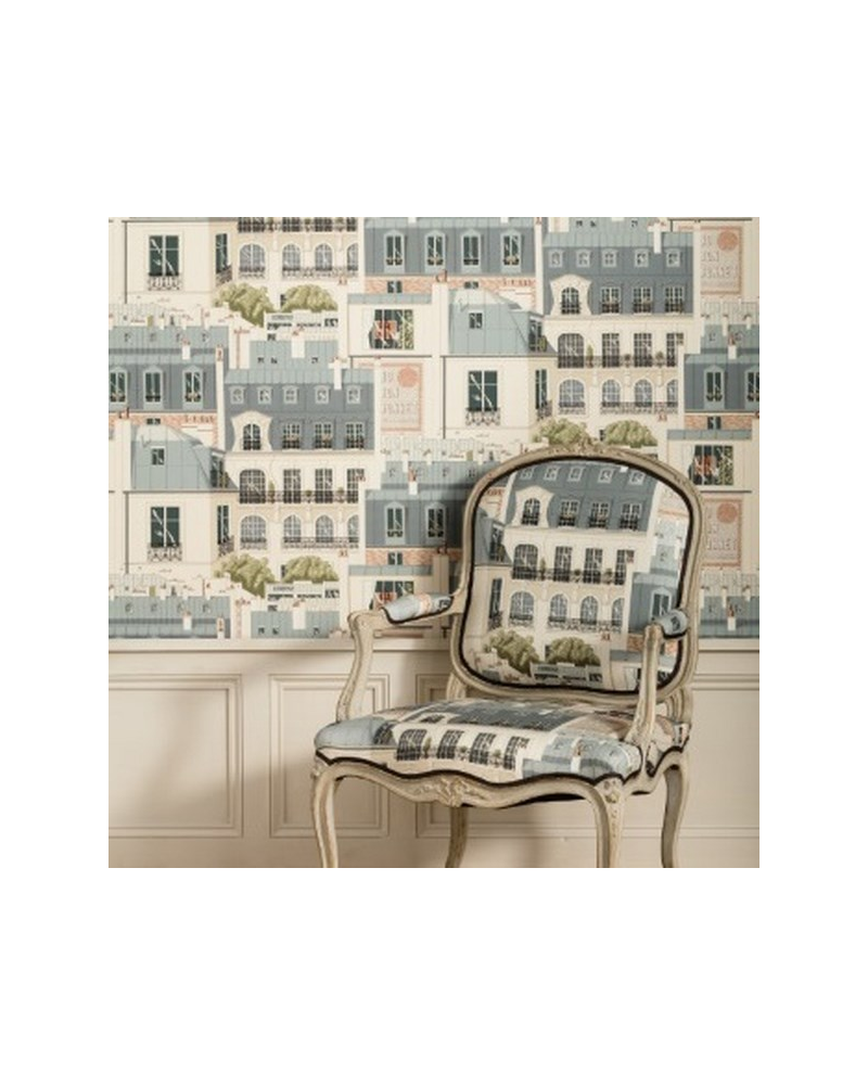 Tissus 04907-02 LETS TOITS DE PARIS ARDOISE MANUEL CANOVAS