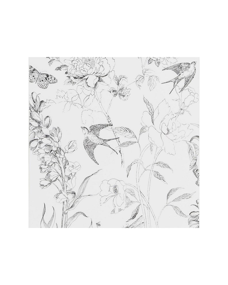 Wallpaper PDG721-01 Sibylla Garden Black and White - Designers Guild Wallpaper PDG721-01 Sibylla Garden Black and White - Designers Guild