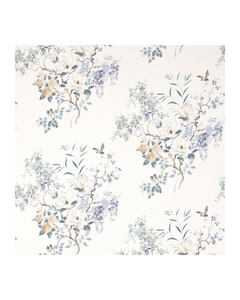 Dekostoff DWAP226293 MAGNOLIA & BLOSSOM Mineral-Teal Sanderson