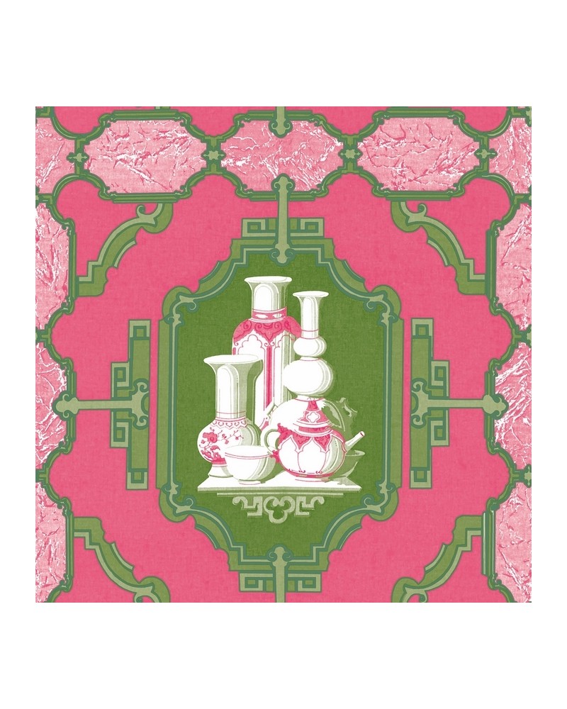 Papel de parede GDW-5445-001 Porcelanas Frambuesa-Verde - GASTON Y DANIELA Papel de parede GDW-5445-001 Porcelanas Frambuesa-Verde - GASTON Y DANIELA