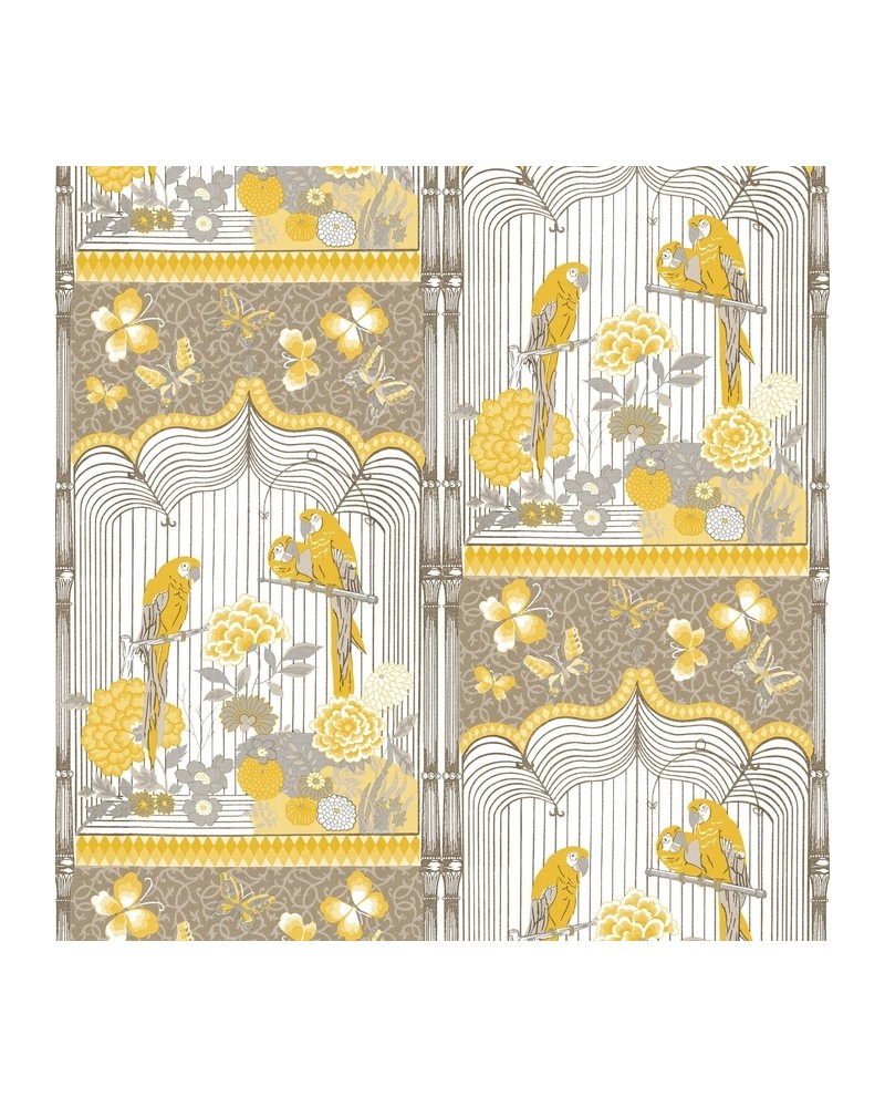 Papier peint GDW-5452-001 Aviary Ocre - GASTON Y DANIELA Papier peint GDW-5452-001 Aviary Ocre - GASTON Y DANIELA