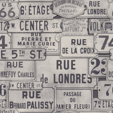 Papel de parede STREET SIGNS NEUTRAL WP20035 - MIND THE GAP