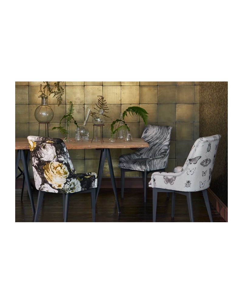 Dekostoff F1087-01 AGATA CHARCOAL GOLD CLARKE & CLARKE