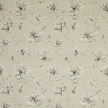 Tissus J921F-01 LOLA FLOWER Linen Aqua JANE CHURCHILL