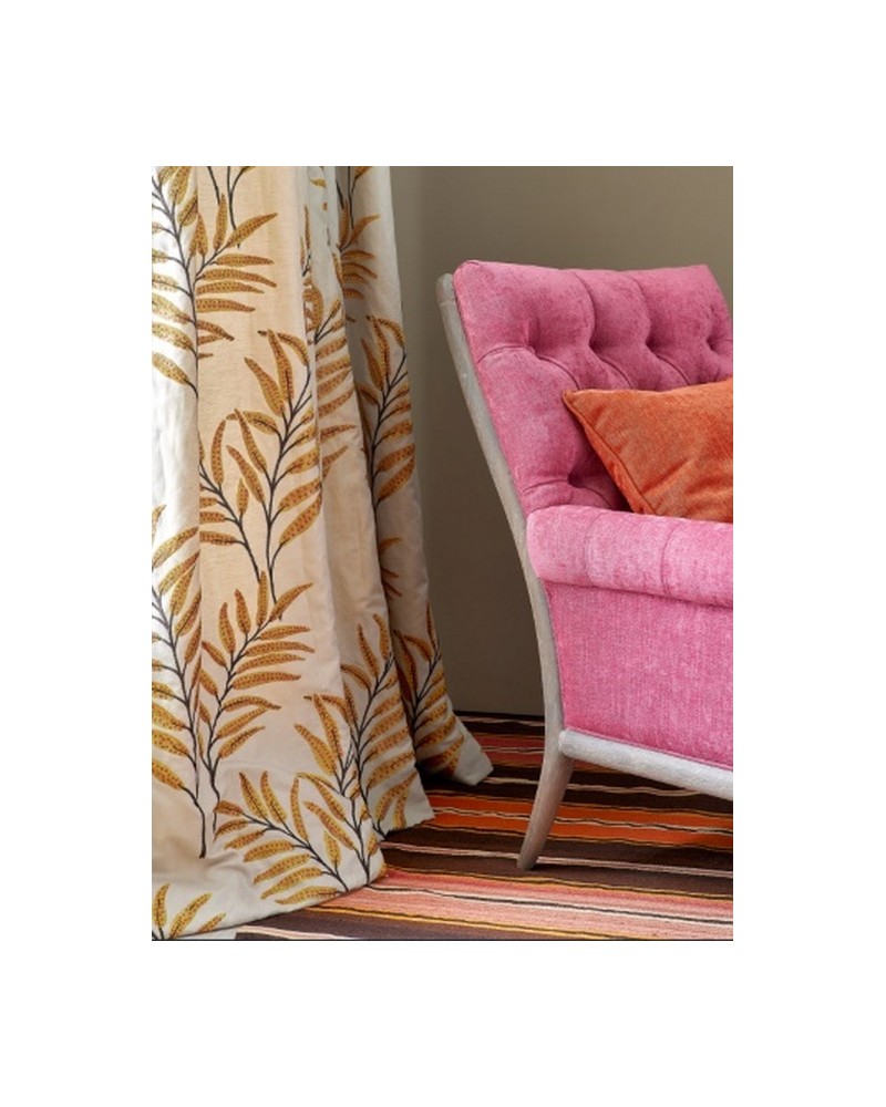Fabric J915F-02 HAYWOOD LEAF Red JANE CHURCHILL