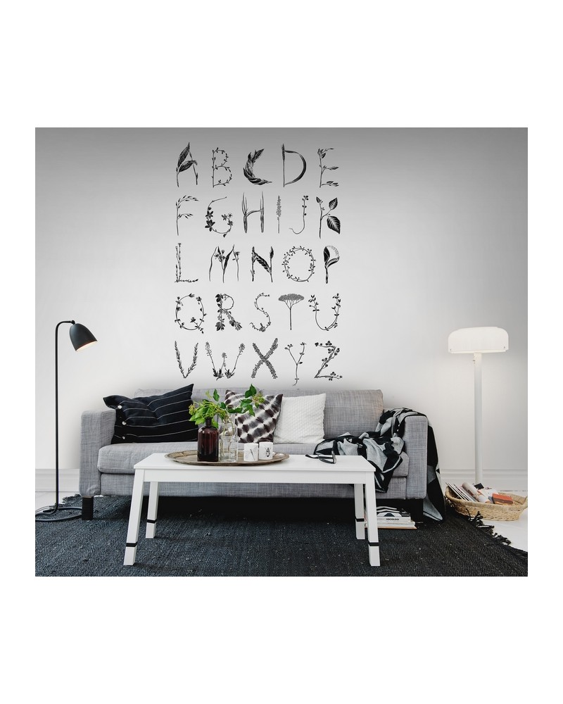 Papier peint R13193-4 ABC FOR THE SWEDISH BEE BLACK - REBEL WALLS
