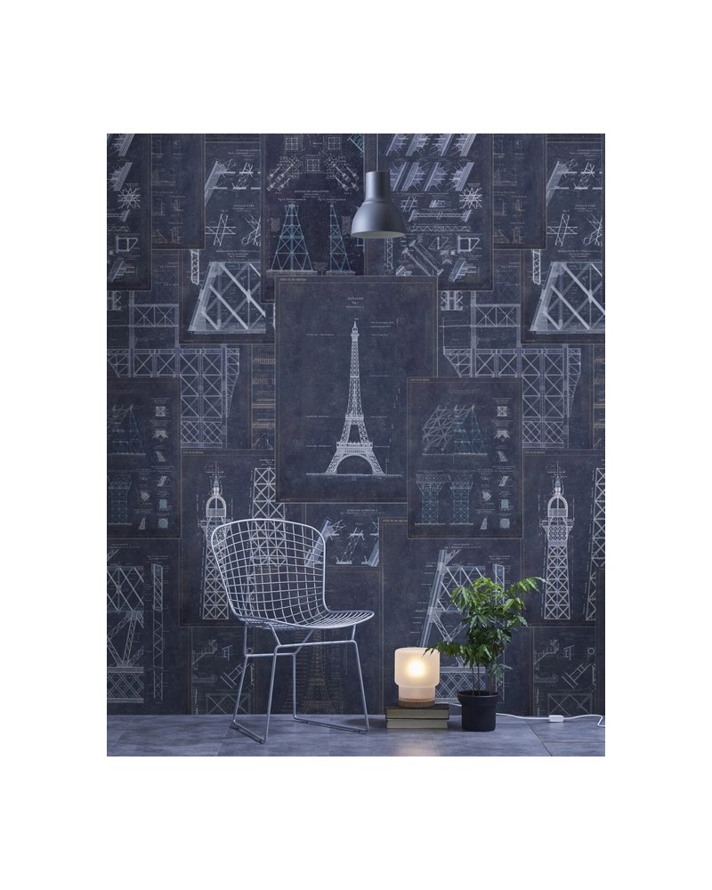Papier peint GRAND EIFFEL Blue WP20219 - MIND THE GAP