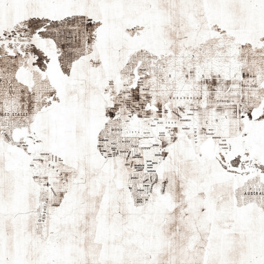 Carta da Parati 6500106 NEWSPAPER MAP SEPIA - COORDONNE