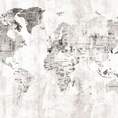 Carta da Parati 6500107 NEWSPAPER MAP WHITE - COORDONNE