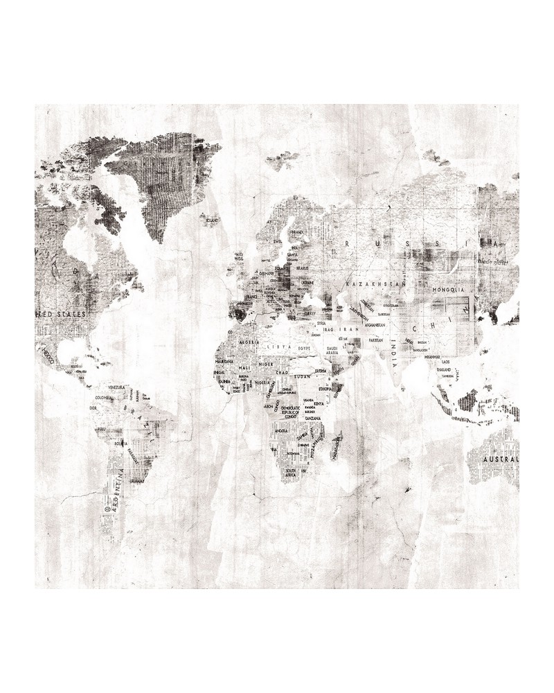 Carta da Parati 6500107 NEWSPAPER MAP WHITE - COORDONNE Carta da Parati 6500107 NEWSPAPER MAP WHITE - COORDONNE