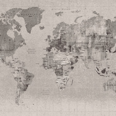 Carta da Parati 6500108 NEWSPAPER MAP BLACK - COORDONNE