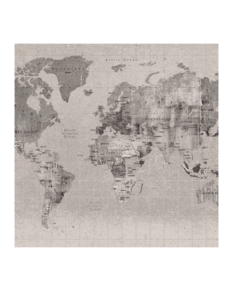 Carta da Parati 6500108 NEWSPAPER MAP BLACK - COORDONNE Carta da Parati 6500108 NEWSPAPER MAP BLACK - COORDONNE