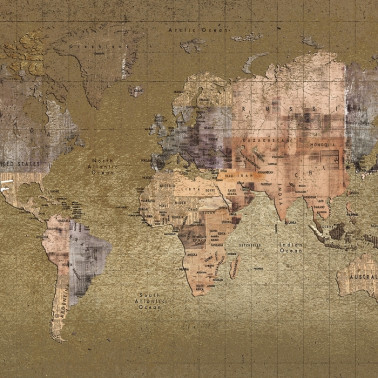 Carta da Parati 6500109 NEWSPAPER MAP COLOR - COORDONNE