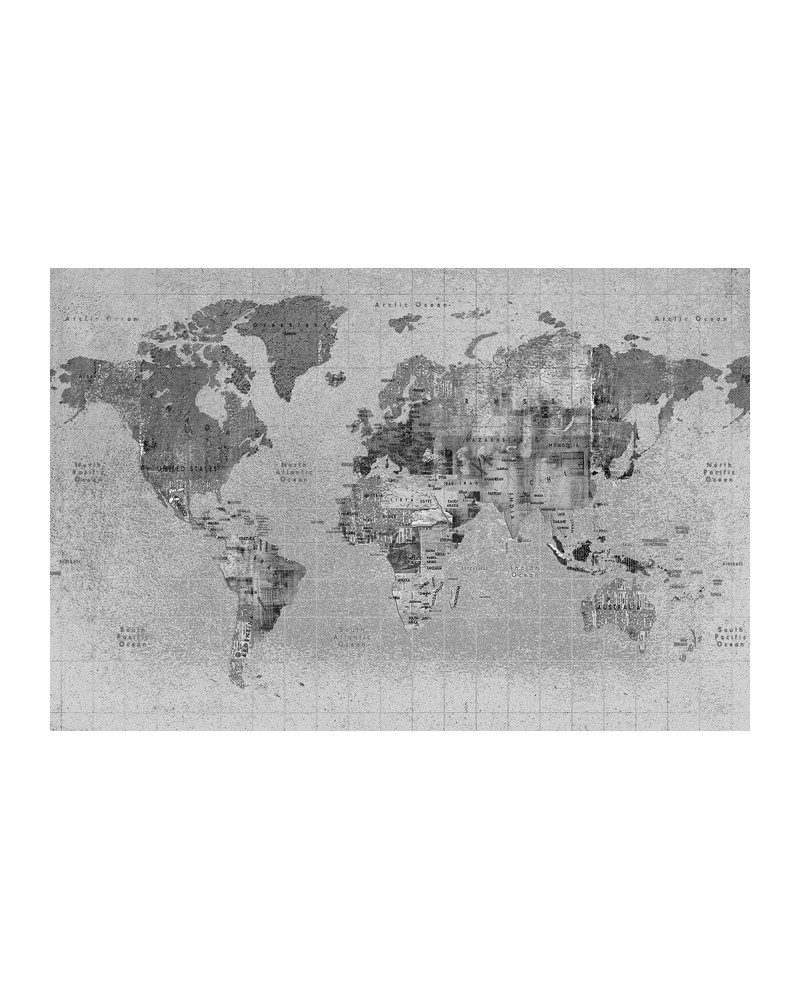 Carta da Parati 6500108 NEWSPAPER MAP BLACK - COORDONNE