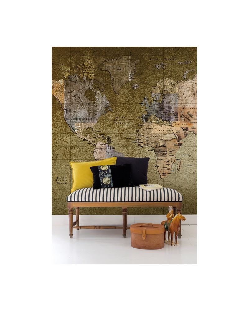 Carta da Parati 6500109 NEWSPAPER MAP COLOR - COORDONNE