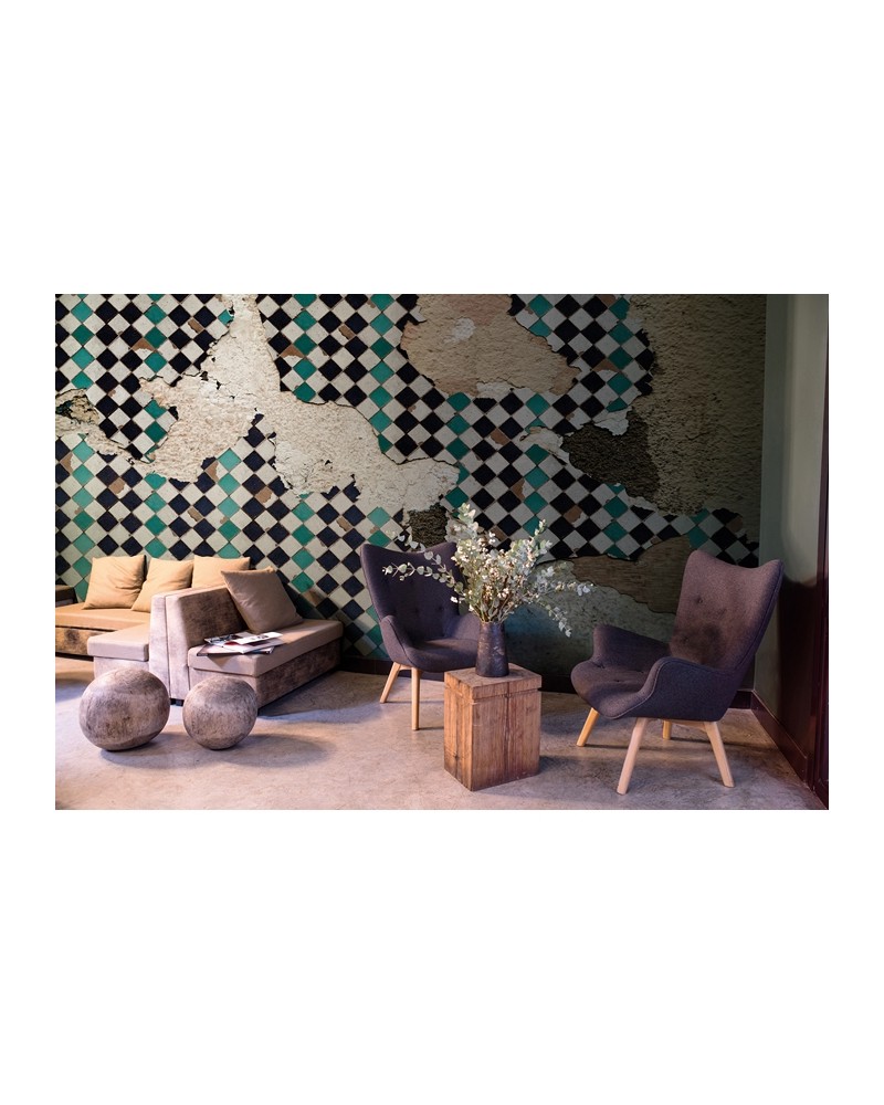 Papel de parede 6500311 TILES BROKEN WALL TURQUOISE - COORDONNE