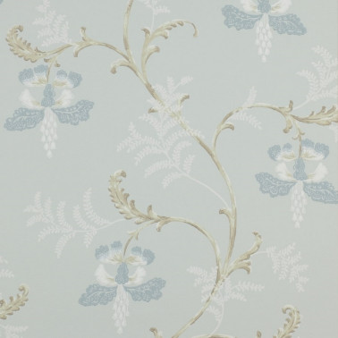 Papel Pintado CFW7127-03 BELLFLOWER Aqua - COLEFAX AND FOWLER
