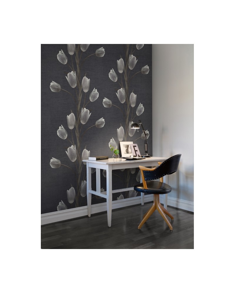 Tapete R13061-4 LA VIE EN TULIPE BLACK - REBEL WALLS