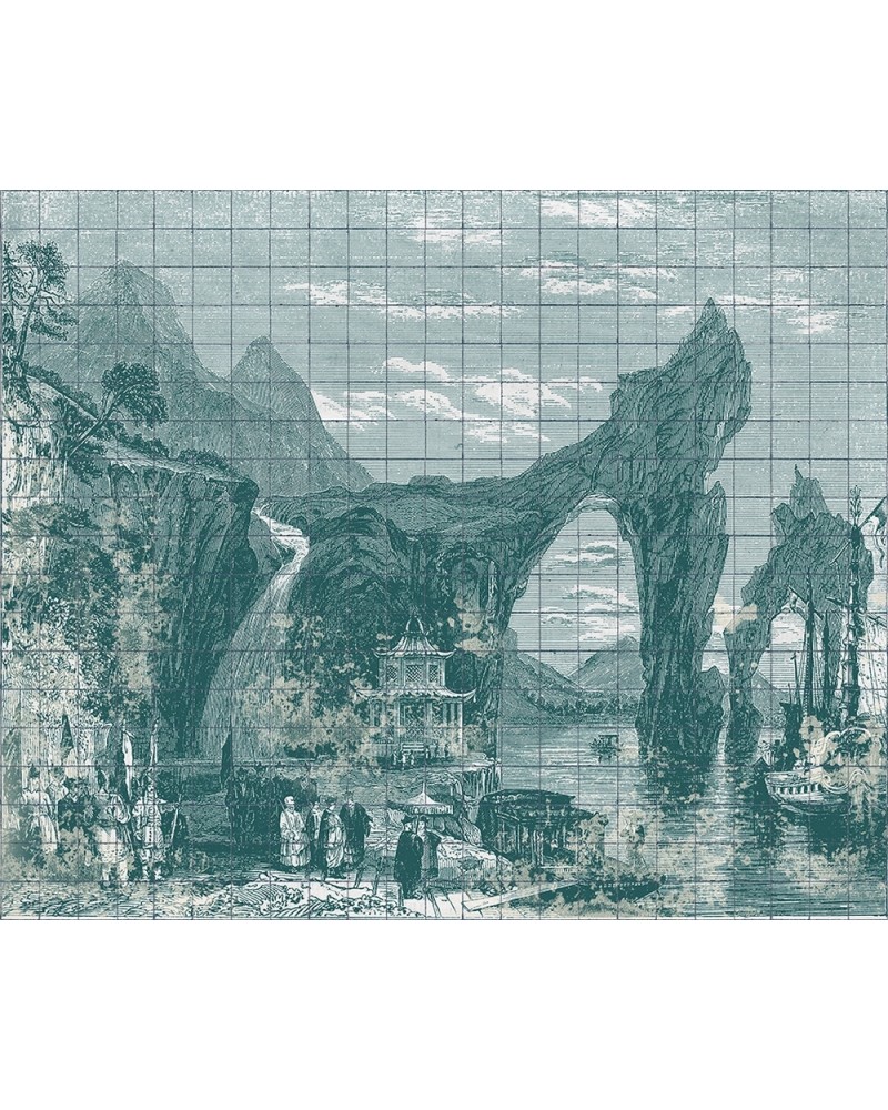Papel de parede 6800608 ILLUSTRATION TILES EMERALD - COORDONNE