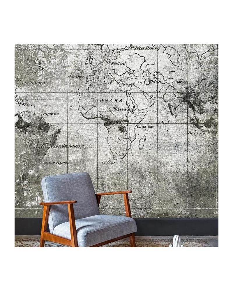 Papier peint 6800305 OLD MAP BLUE - COORDONNE