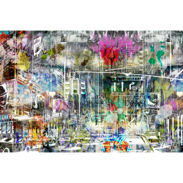 Carta da Parati R10623 Cartoon City, graffiti - REBEL WALLS