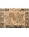 Tapete R11431 Pictorial Map of the U.S. - REBEL WALLS