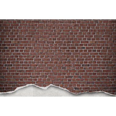 Wallpaper R12221 Well-Worn Brick Wall, red - REBEL WALLS