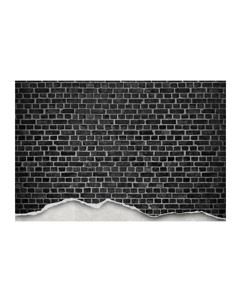 Wallpaper R12222 Well-Worn Brick Wall, black - REBEL WALLS Wallpaper R12222 Well-Worn Brick Wall, black - REBEL WALLS