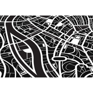 Carta da Parati R12432 Roadways, black&white - REBEL WALLS