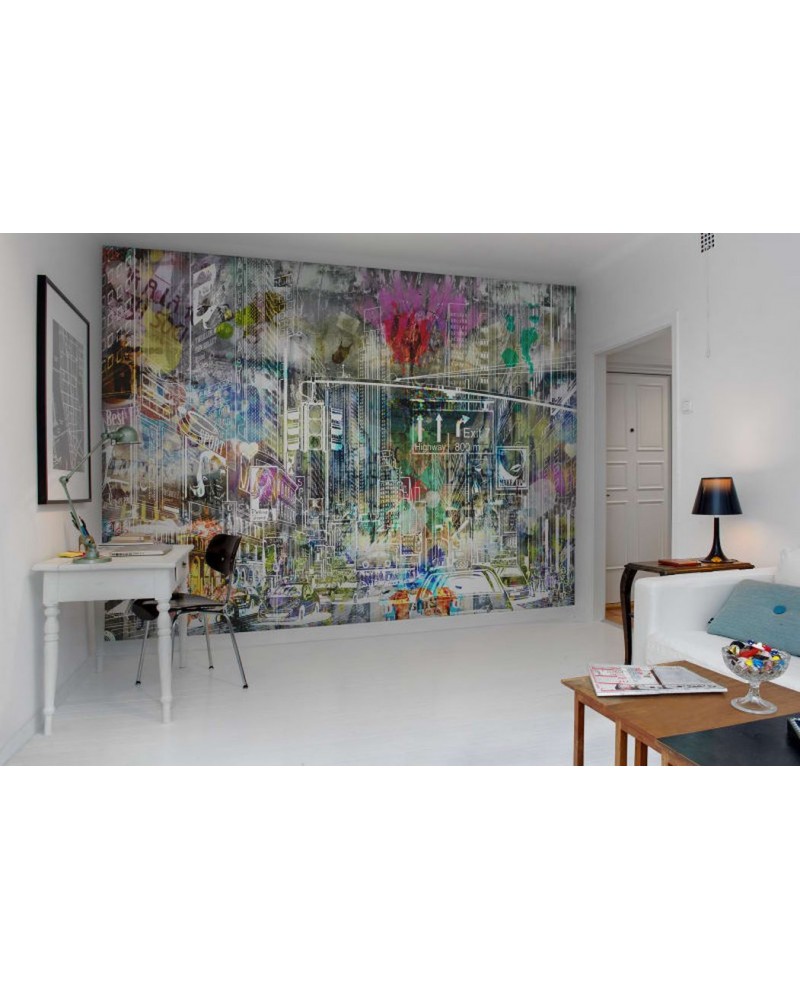 Papel de parede R10623 Cartoon City, graffiti - REBEL WALLS