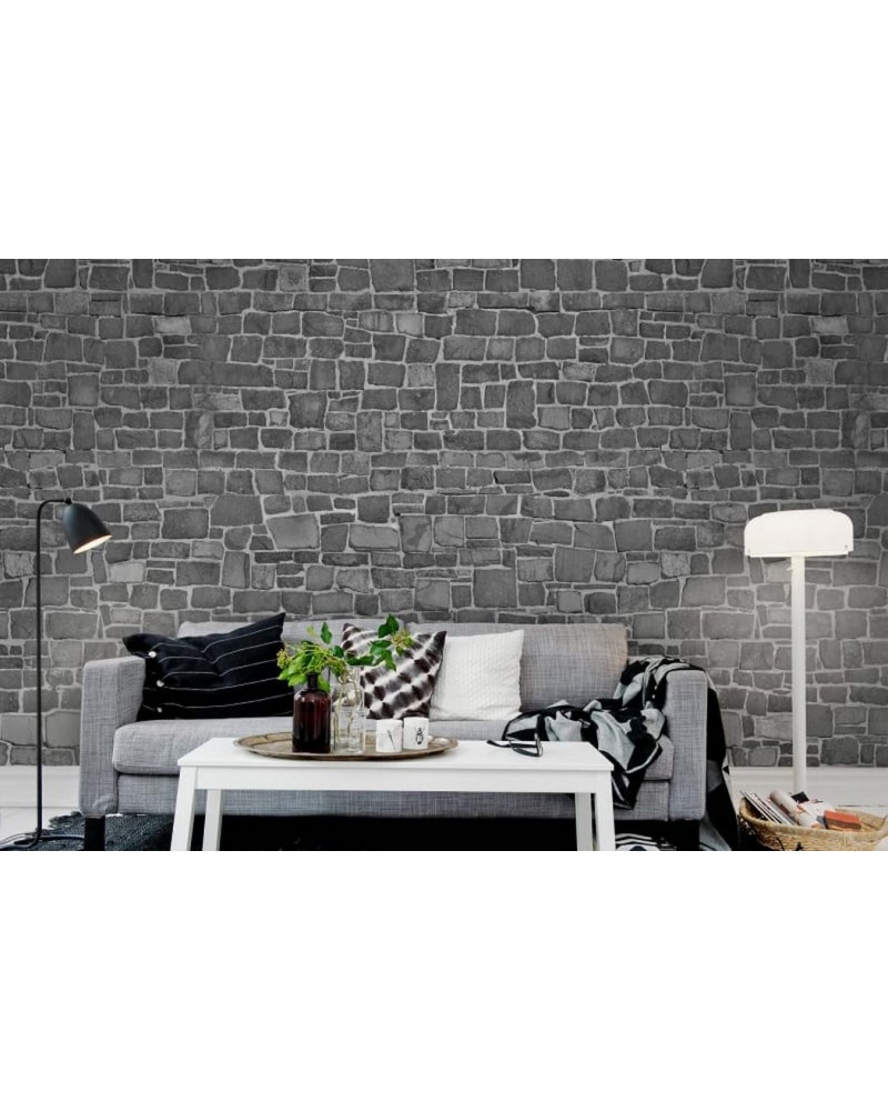 Carta da Parati R10872 Stonewall, black - REBEL WALLS