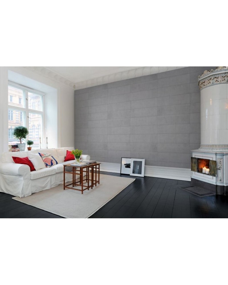 Papel Pintado R10911 Rectangular Concrete Tiles - REBEL WALLS