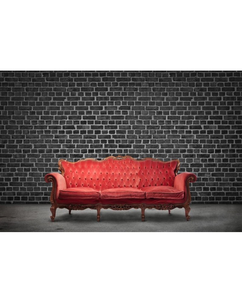 Papel de parede R10962 Brick Wall, black - REBEL WALLS