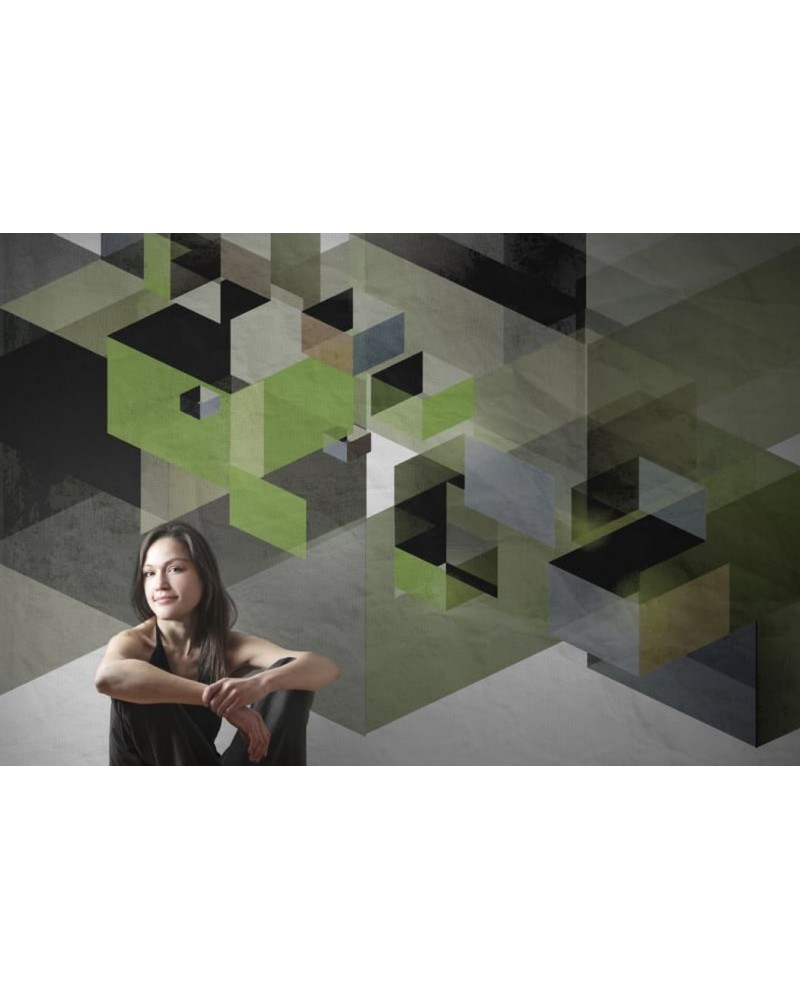 Tapete R12314 Fractal, green - REBEL WALLS