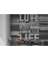 Papel de parede R12403 Quotes, wood wall - REBEL WALLS
