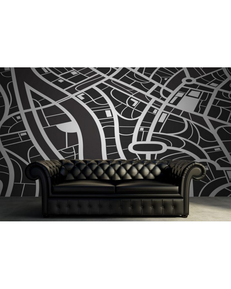 Tapete R12432 Roadways, black&white - REBEL WALLS