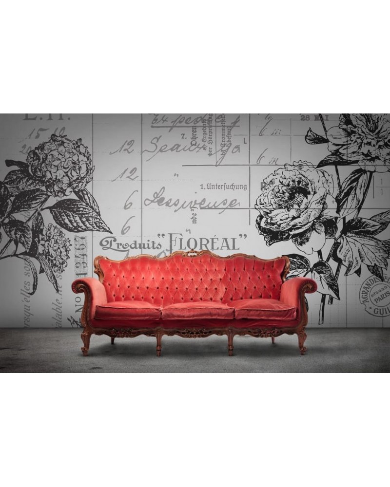 Carta da Parati R12642 Floral, black&white - REBEL WALLS