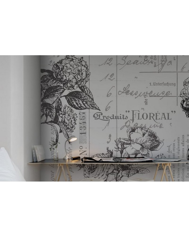 Carta da Parati R12642 Floral, black&white - REBEL WALLS