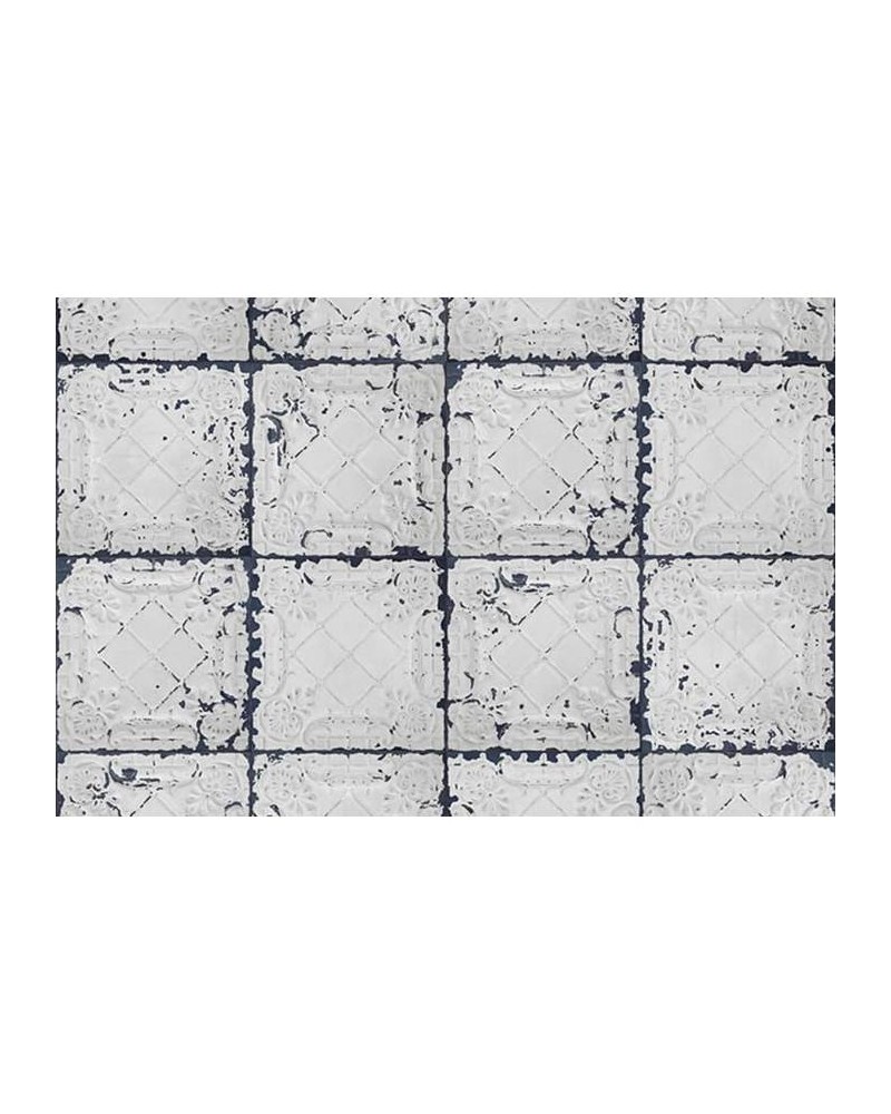 Wallpaper R12802 Tin Plates, Nebraska, white - REBEL WALLS Wallpaper R12802 Tin Plates, Nebraska, white - REBEL WALLS